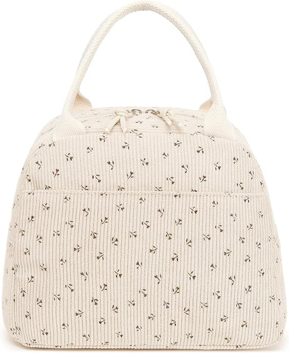 Bluboon Lunch Bag for Women Men Cute Corduroy Lunch Tote Bags Reusable by BLUBOON