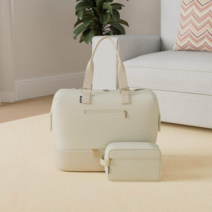 Weekender Bags for Women, Large Travel Duffel Bag with Shoes Compartment, Carry On Overnight Tote Bags with Toiletry Bags, Hospital Bags for Labor and Delivery