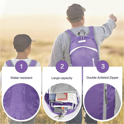 35L Foldable Waterproof Backpack For Outdoor Sports Travel Inside Wet Clothes Compartment Packable For Multiple