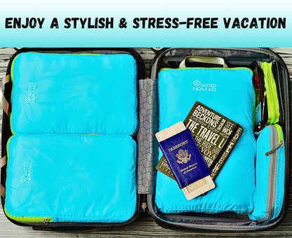 6 Set/3 Set Ultralight Compression Packing Cubes, Suitcase and Backpack Travel Organizer Bags