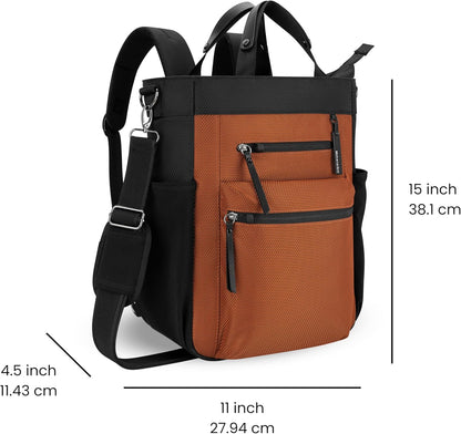 Sherpani Soleil, Anti Theft Convertible Backpack, 3 in 1 Tote Bag, Cross Body Purse, 18L Travel Backpack, Travel Gifts for Women, RFID Protection, Metal Hardware Fits 13” Laptop (Morocco)