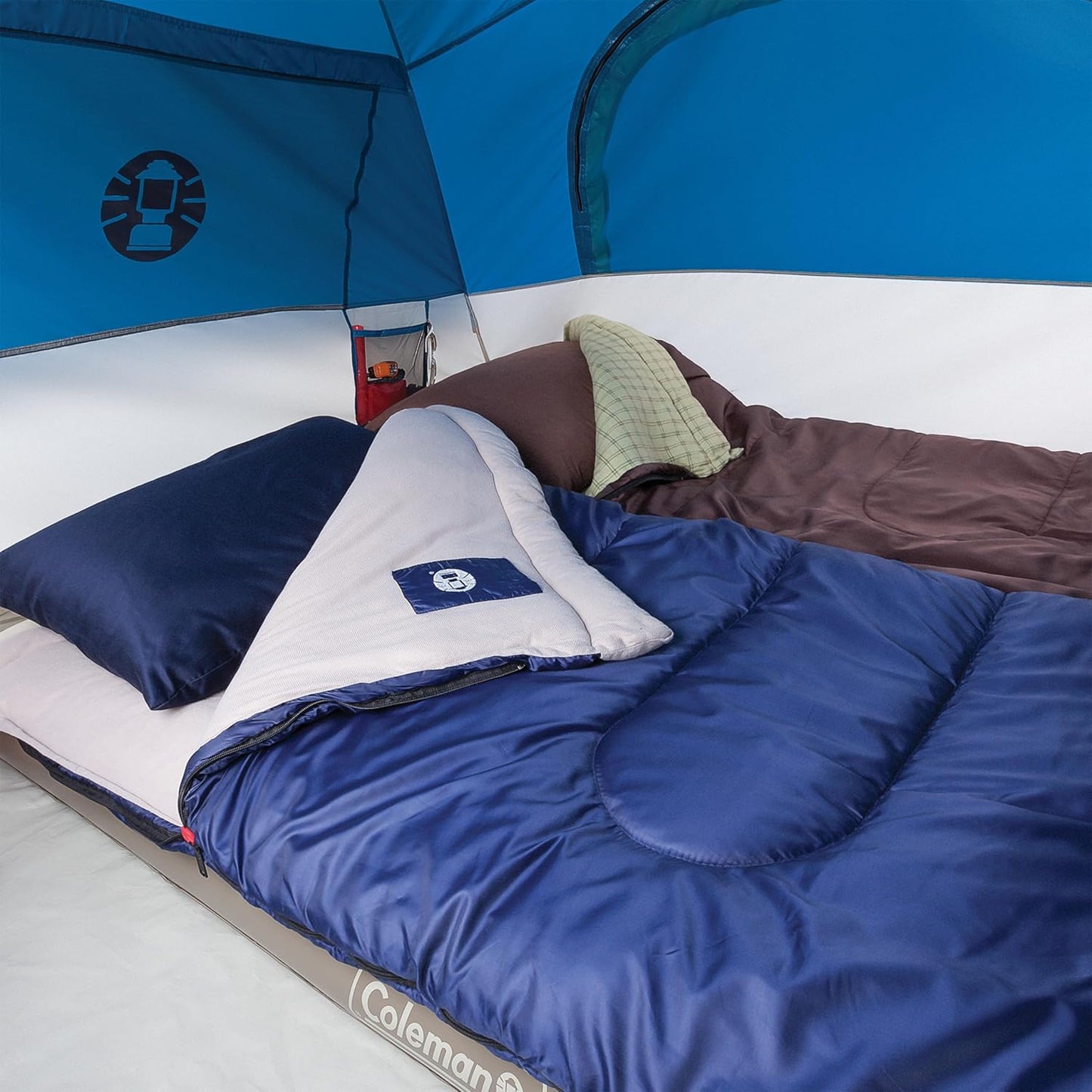 Coleman Brazos 20/30°F Adult Cool-Weather Sleeping Bag with No-Snag Zipper & Stuff Sack, Machine Washable, Great for Camping, Traveling, Guests, & More