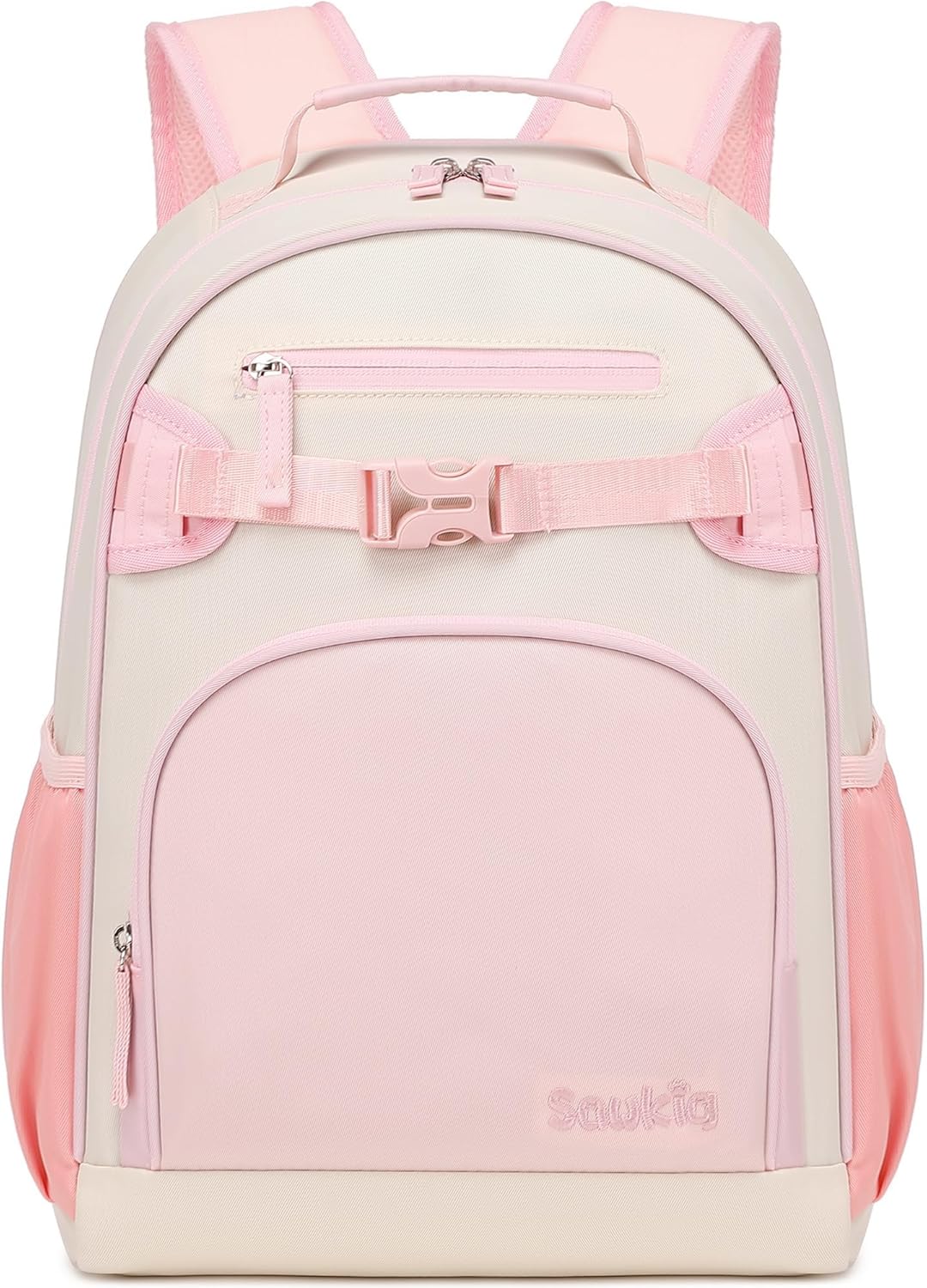 Lightweight Cute Kids Backpack for School Kindergarten Elementary Backpacks for Gilrs ages 6-8-10 (Pink Cream)