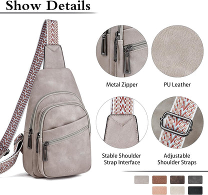 Sling Bag Crossbody Bags for Women Small Cross Body Bag Fanny Packs Chest Sling Purse for Daily Travel Leisure Sport