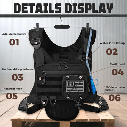 Hydration Vest（The design patent has been granted ）with 2L Water Bladder for Men and Women,Lightweight Adjustable Hydration Backpack,Reflective Running Hydration Chest Bag for Hiking Climbing Cycling