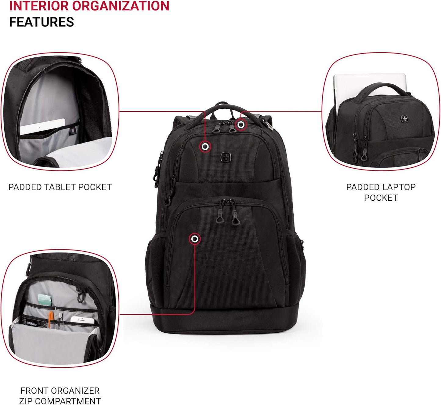 SwissGear 5698 Laptop Backpack, Black, 17-Inch