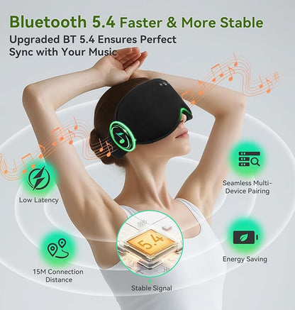 LC-dolida Bamboo Cotton Weighted Bluetooth Sleep Masks, 3D Weighted Sleep Masks - Image 6
