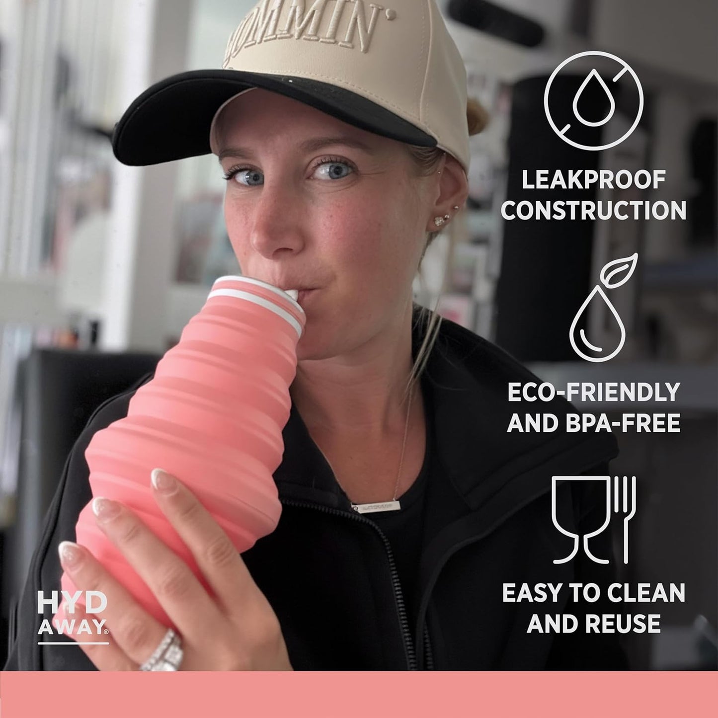 HYDAWAY 25oz Collapsible Water Bottle - BPA-Free, Leakproof, Lightweight, and Space-Saving - Perfect for Hiking, Travel, and All-Day Hydration