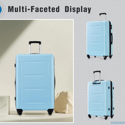 Merax Luggage Set 2 Piece Suitcase Sets with Spinner Wheel,Lightweight Hardside Expandable Travel Laggage with TSA Lock,Suitcase with Travel Bag(20"/24",Baby Blue)