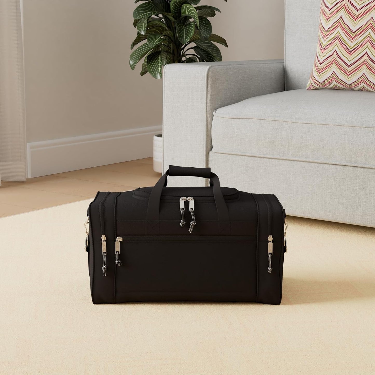 DALIX 21" Blank Sports Duffle Bag Gym Bag Travel Duffel Adjustable Strap in Black