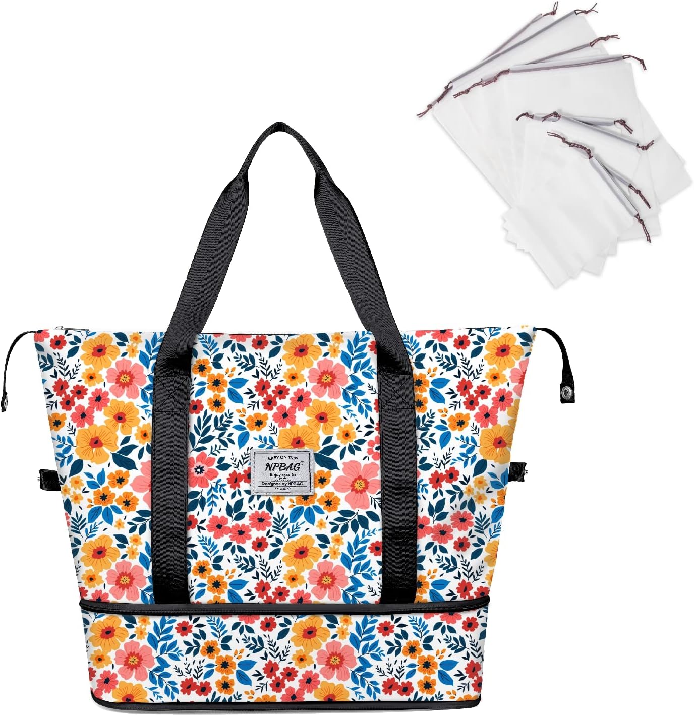 NPBAG Women Travel Duffel, Multi Functional Large Expandable Weekender Carry-on Tote, Gym Workout Overnight Bag, Mommy Hospital Bag for Labor and Delivery