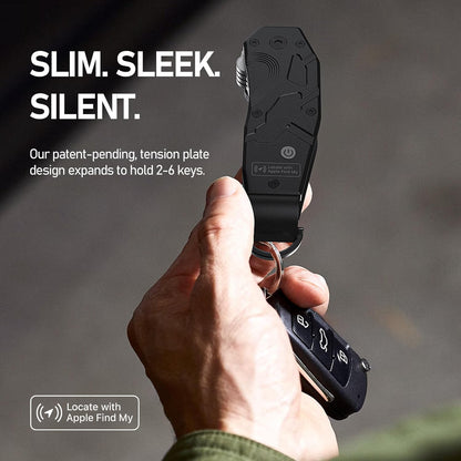 Air Keychain, Key Organizer Works with Apple Find My, Built-in airtag Chips, Holds 2-6 Keys, Car Key Chains with GPS Tracker, Key Finder, Minimalist Key Holder for Men and Women, (iOS Only) (Black)