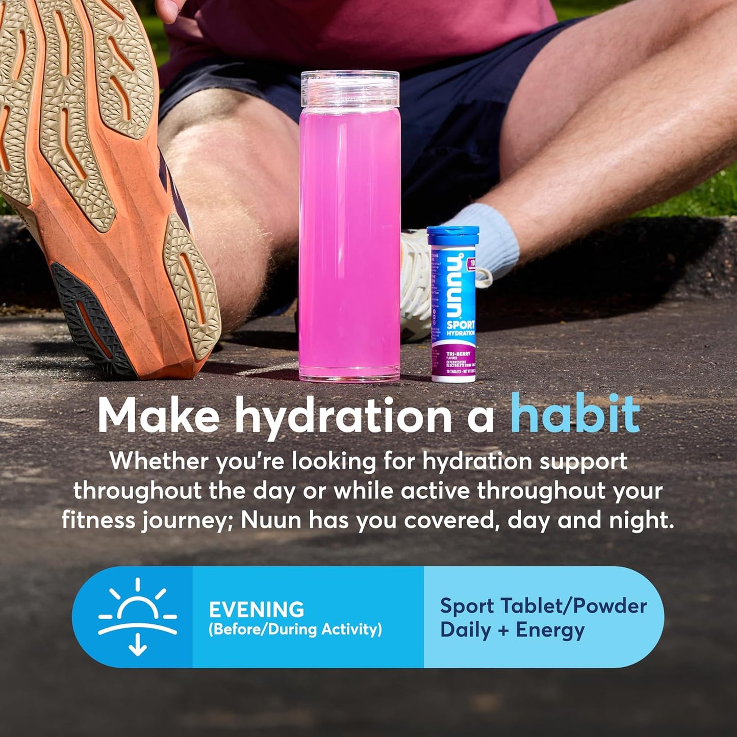 Nuun Sport Electrolyte Tablets with Magnesium, Calcium, Potassium, Chloride & Sodium, Gluten Free & Vegan, Orange, 8 Pack (80 Servings Total)