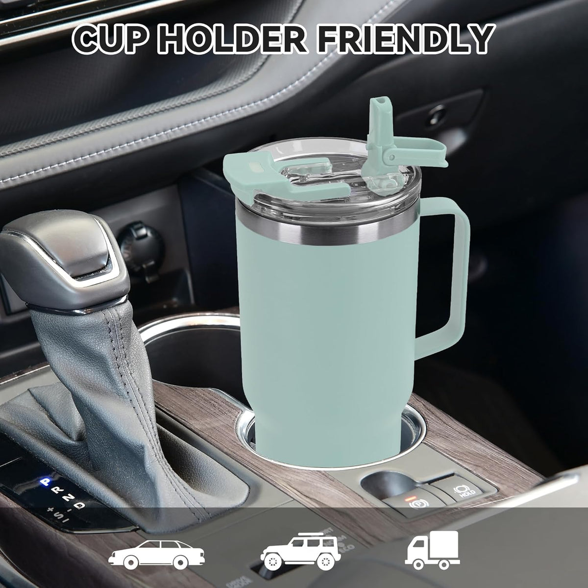 HASLE OUTFITTERS 30oz Tumbler With Handle, Insulated Travel Coffee Mug With Straw Leak-Proof Double Wall Stainless Steel Vacuum Tumblers Metal Cup with Straw for Hot and Cold Drink