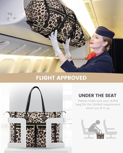 LOVEVOOK Travel Weekender 4-in-1 Duffle With Shoes Compartment, Carry On Overnight Bag, Toiletry Pouch & Wet Pocket, Large Tote for Women Labor Delivery Hospital