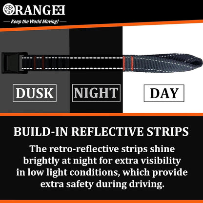 ORANGEE 4 Pack Motorcycle & Bike Luggage Straps 20" - 55" Adjustable Stretch Tie Down Strap for Motorcycle, Bike, ATV Racks