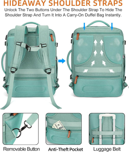 Travel Laptop Backpack,42L Carry on Luggage, Flight Approved Expandable Backpack,Business Anti Theft Weekender Bags for Women Men, Water Resistant Expandable Backpacks With 4 Packing Cubes