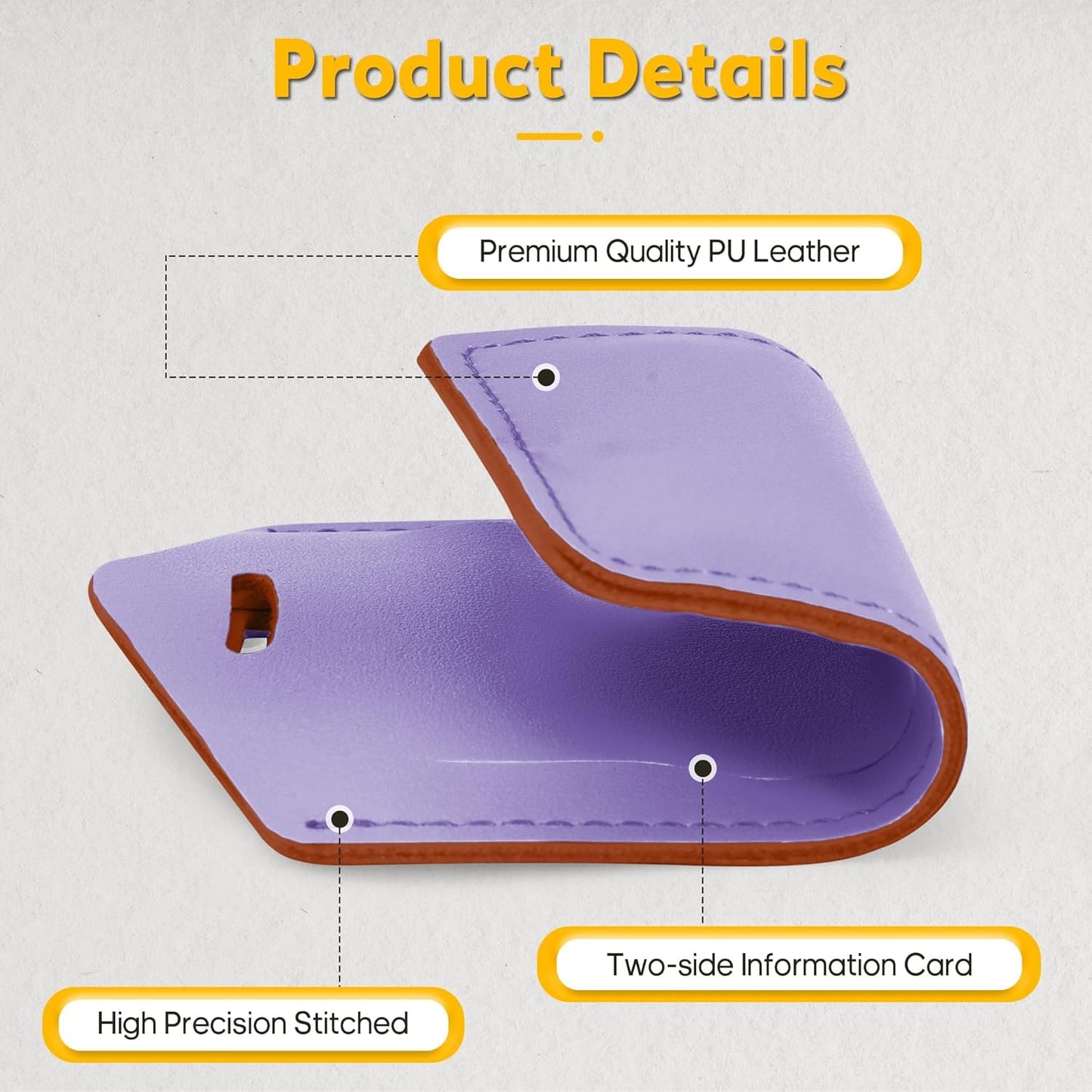 8 Pack Leather Luggage Travel Bag Tags by Travelambo