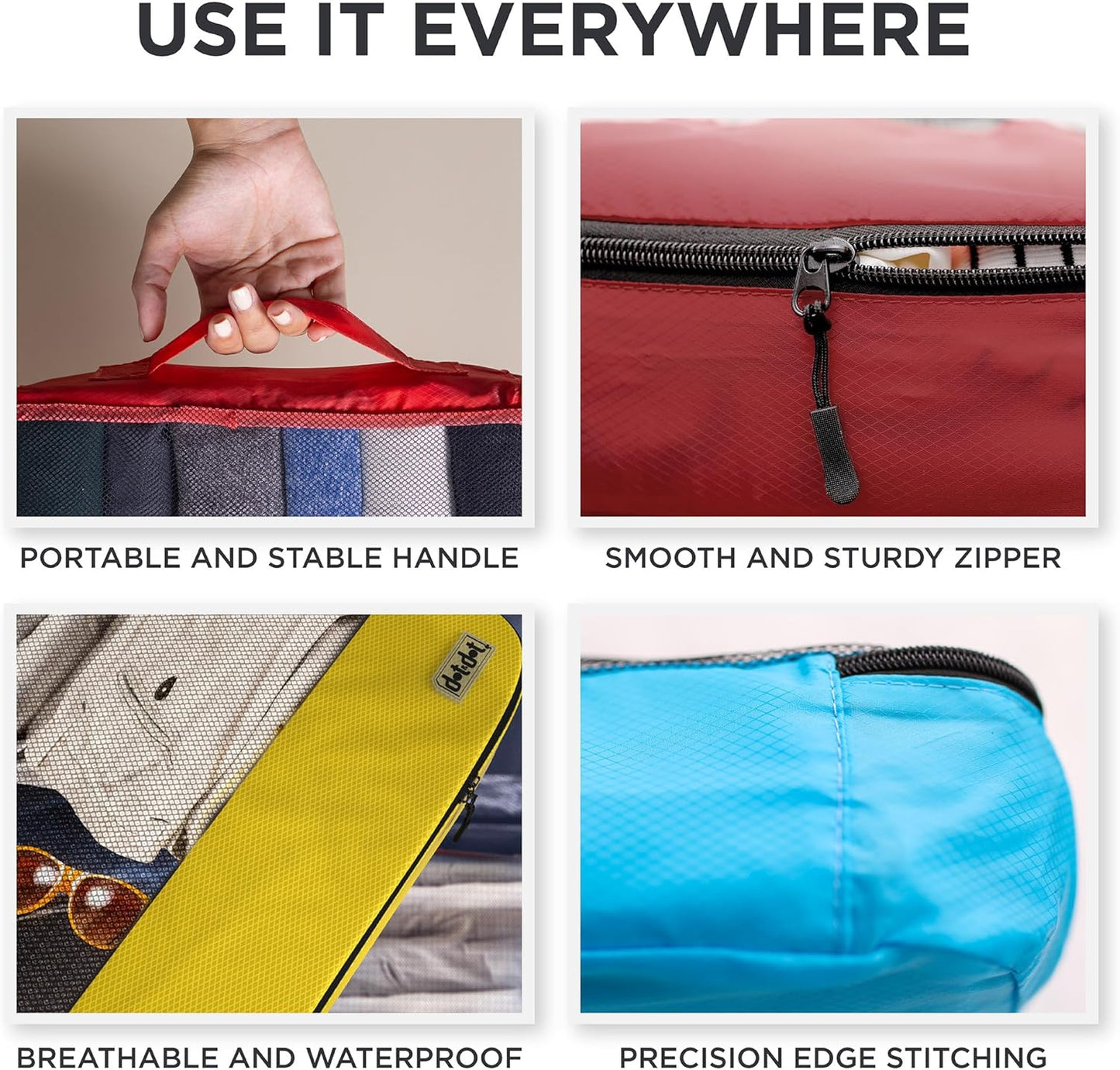 Large Packing Cubes for Travel - 5pc Packing Cubes for Suitcases - Lightweight Luggage Organizer Bags