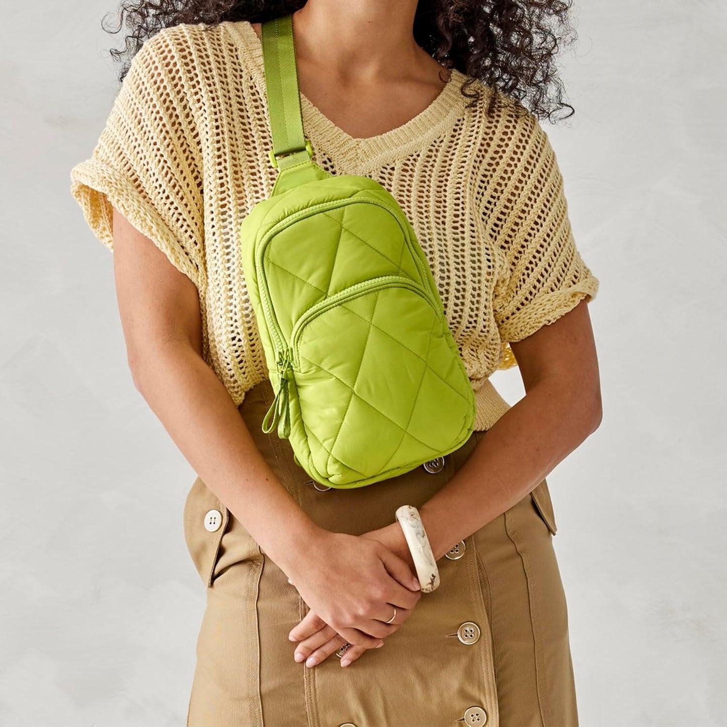 Vera Bradley Women's Lorman Sling Backpack-Featherweight Bag, Spinach Green, One Size