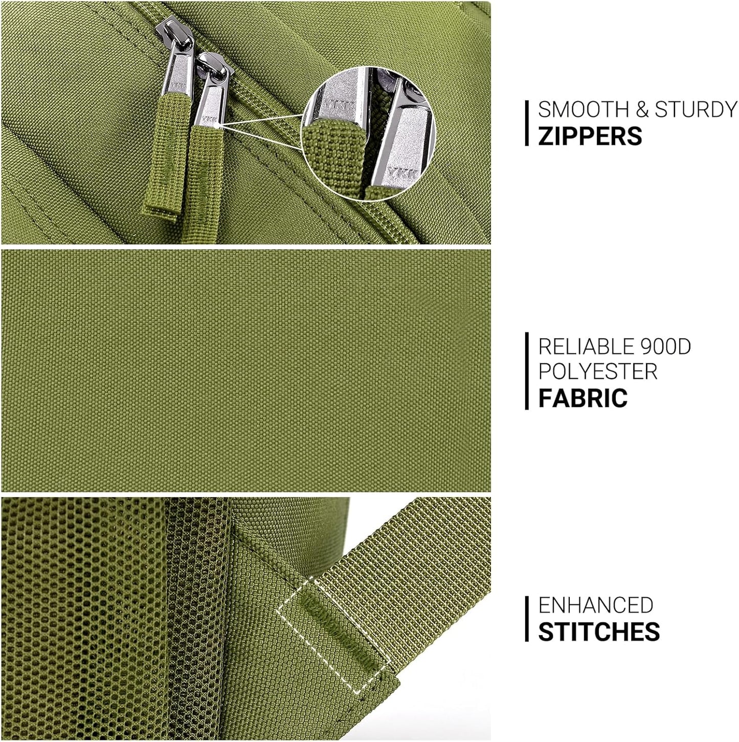 ZORFIN 26L Backpack for College, and Travel: Water Resistant Bookbag - Army Green