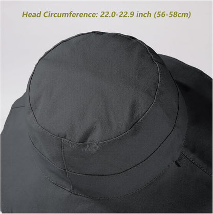 vidsel Womens Sun Hats Wide Brim Reversible Bucket Cotton Hat Packable Summer Travel Cap with Hat Clip,UV Protection