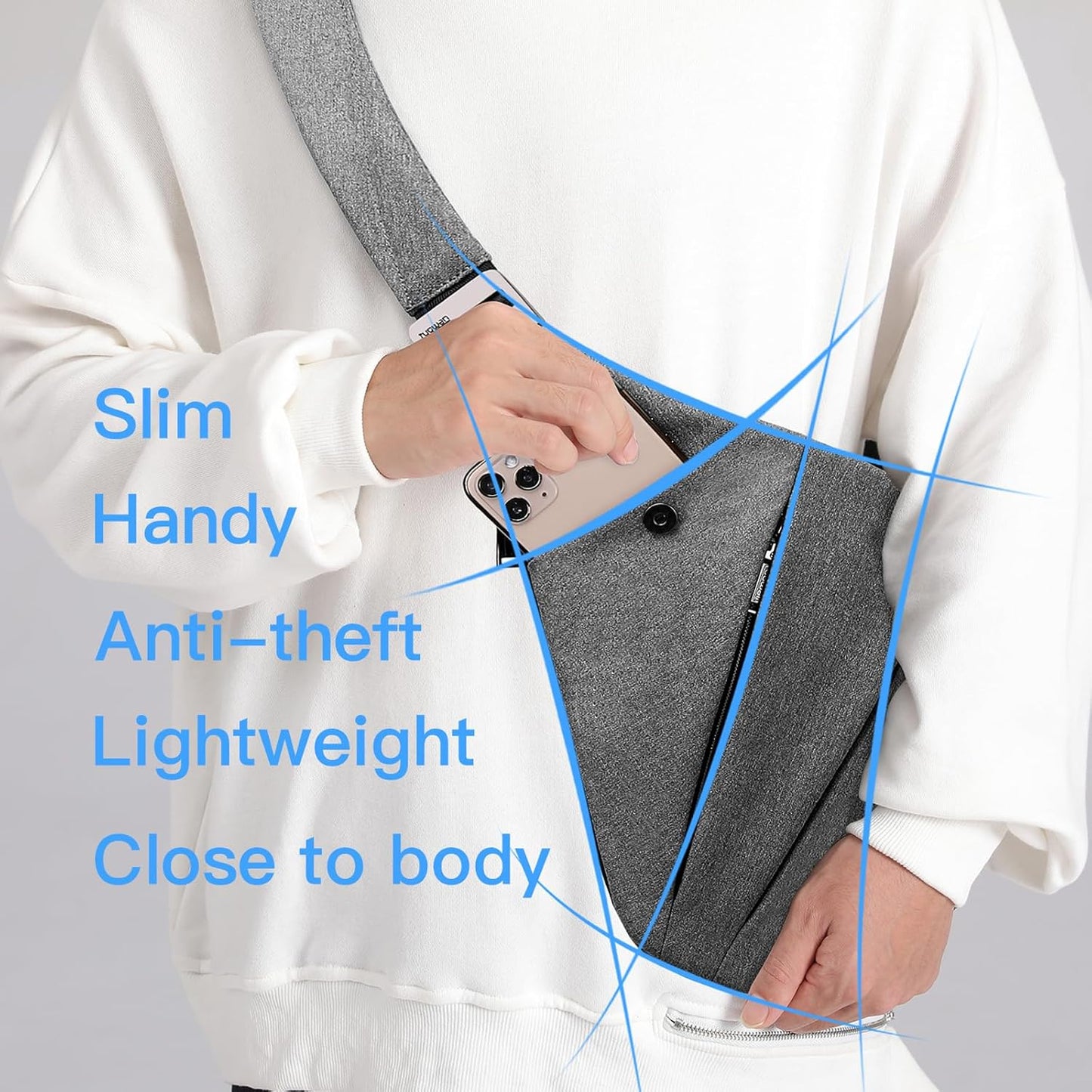 weiatas Sling Bag Chest Shoulder Backpack Crossbody Bags for Men Women Travel Outdoors