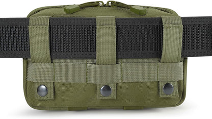 Tactical Molle Admin Pouch Utility Laser Cut EDC Tool Pouch Bag Horizontal Modular Pouches Include US Flag Patch and Keychain