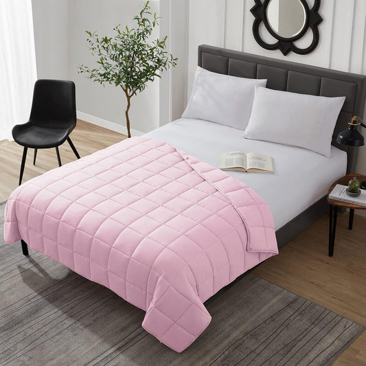 L'AGRATY Weighted Blanket - 40"x60" 7lbs Cooling Breathable Microfiber Material with Glass Beads Small Blanket All-Season Summer Fall Winter Soft Thick Comfort