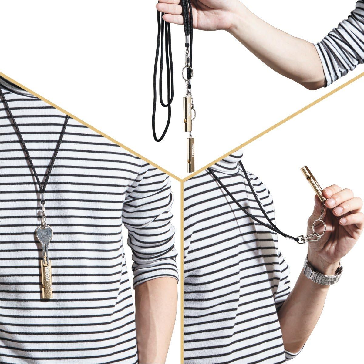 Noopel Emergency Whistles Lifeguard Safety Whistle with Lanyard and Keychain for Outdoor Camping Hiking Boating Backpacking Fishing Kayak Kids Rescue Signaling Loud Survival Whistle