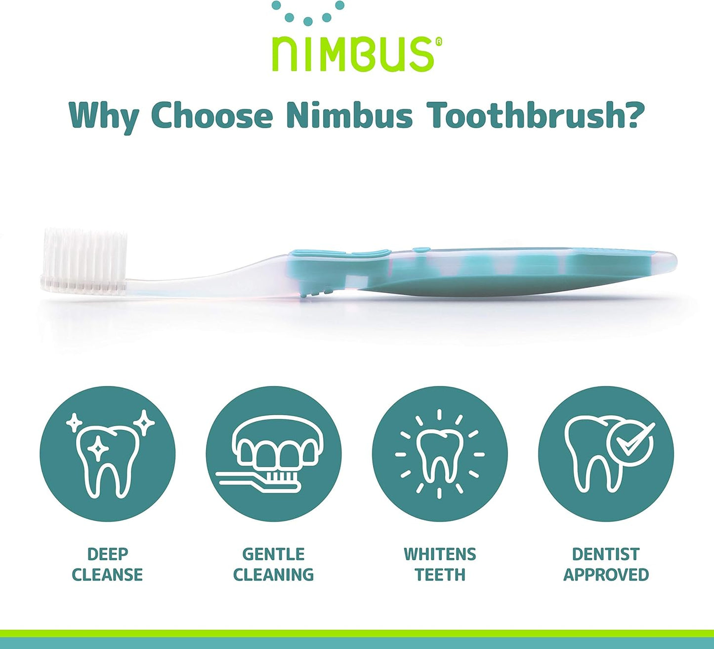 NIMBUS Extra Soft Toothbrushes (Regular Size Head), Periodontist Design Tapered Bristles for Sensitive Teeth & Receding Gums (5 Pack, Colors May Vary)