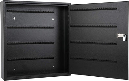 KYODOLED Key Cabinet Lock Box with Code, Wall Mount Key Storage Box with Combination Lock, Hooks & Labels, (Black, 200 Key)