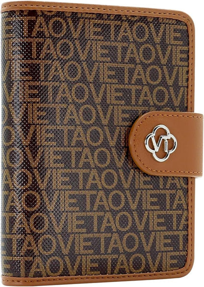 Passport Holder Wallet Bag with AirTag Holder, Card Slots Passport Solt Ticket Cash Solt, Photo Solt Sim Card Pen Slot.Brown