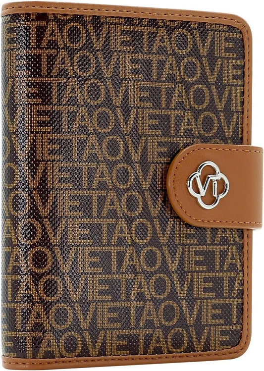 Passport Holder Wallet Bag with AirTag Holder, Card Slots Passport Solt Ticket Cash Solt, Photo Solt Sim Card Pen Slot.Brown