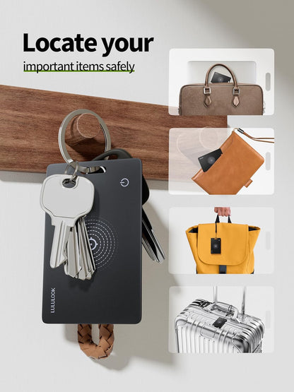 LULULOOK Wallet Tracker Card, Ultra Slim Airtag Wallet Works with Apple Find My (iOS Only), Wireless Rechargeable GPS Smartcard Tracker for Luggage, Tags, Passport, Purse, IP68 Waterproof, 1 Pack