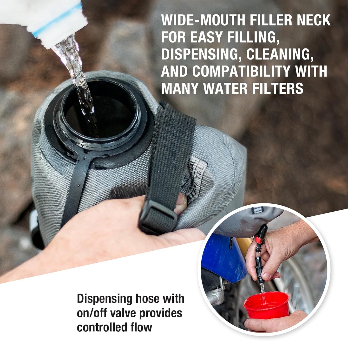 Giant Loop Cactus Canteen Water Reservoir, Foldable and Collapsible Utility Bladder for Drinking Water 1,2,3,5-Gallon (5-Gallon)