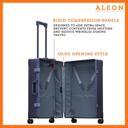 Aleon All Aluminum Lightweight 26" Carry-On Luggage - Hardside Carry-On Suitcase, TSA Approved, Hard Shell Suitcase for Travel, Airline Approved Hard Spinner Wheels Luggage (Sapphire)