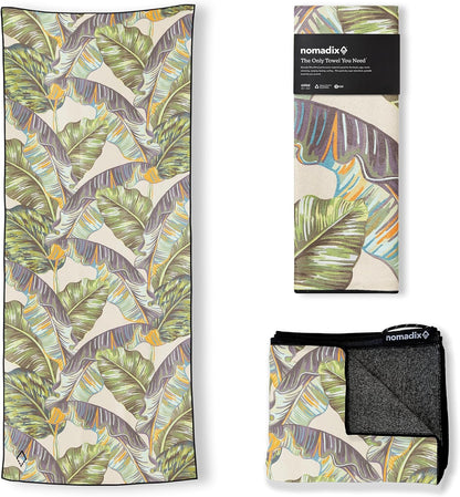 Nomadix Original Towel - Perfect for Beach, Pool, Travel, Camping, Yoga - Made with Recycled Materials - Super Absorbent - Sand Resistant - Banana Leaf Green - 72.5x30