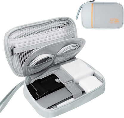 Electronics Travel Organizer,Portable Waterproof Electronic Travel Storage Bag for Small Charging Cord Storage,Charger,Small Electronics,SD Card etc,for Travel,Business -Grey