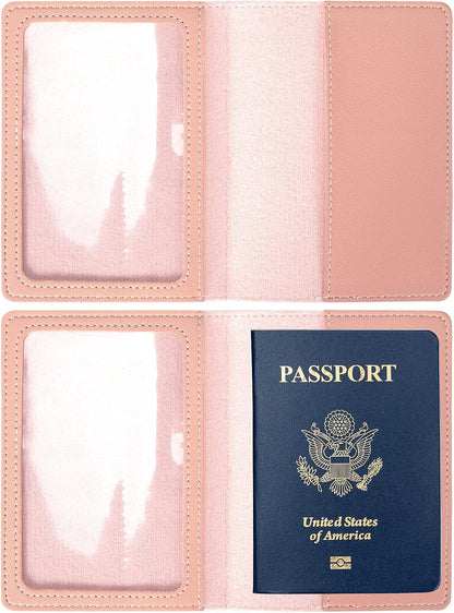 2 Pack Passport covers and Vaccine Card Holder Arouselove PU Leather Passport Wallet Vaccine Case Protector Slot Travel Passport Wallets for Women & Men