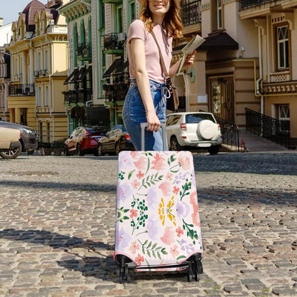 Travel Luggage Cover Suitcase Protector Fits 18-32 Inch Wheel Covers PatternedTravel Related Items Flower Luggage Protector Elastic L