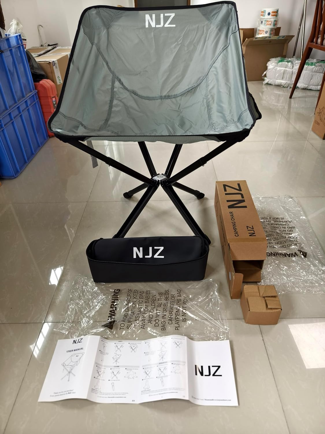 Lightweight Camping Chairs - Set up in 15s, Collapses to 13 Inches -Portable Chair with Carry Bag, Compact Folding Chair for Travel, Picnics, Lawn, Beach, Support 200 LBS - Sliver