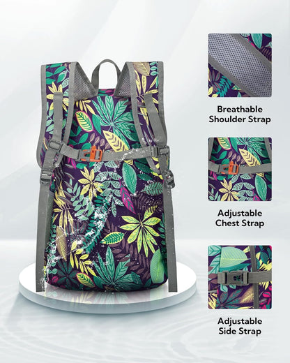 WATERFLY Hiking Foldable Daypack Backpack: 25L Ultra Lightweight Packable Waterproof Outdoor Travel Day Pack for Woman Man