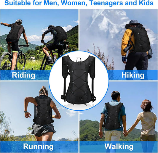 Hydration Backpack, Cycling Backpack Outdoor,Lightweight Hydration Pack with 70 oz 2L Hydration Bladder, Water Backpack for Running, Hiking, Cycling, Climbing, Camping, Biking