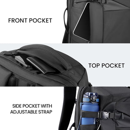 Large Travel Backpack for Men 40L, Carry On Backpack TSA 17.3 Inch Laptop Mochila Flight Approved, Large Business Daypack Waterproof,Carry on bag Weekender College for Men Women, Black