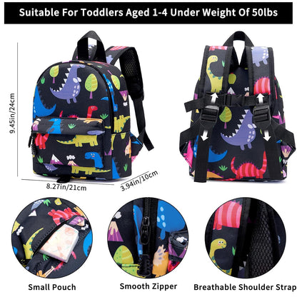 Accmor Toddler Leash Baby Dinosaur Backpack Harness with Anti Lost Wrist Link, Cute Mini Child Daycare Bag with Tether Hold Kids Close While Outdoor Walking for Baby Boys Girls