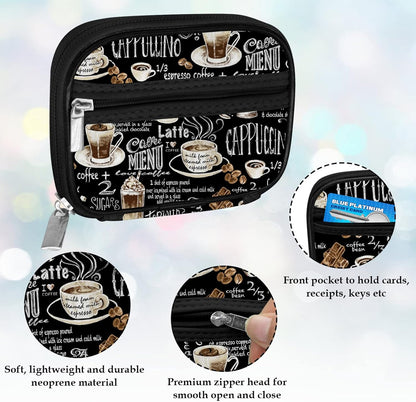 Serfeymi Weekly Travel Pill Organizer Pill Case for Purse with Removable 7 Day Pill Box, Fashionable Travel Medicine Organizer Pill Container for Medicine, Vitamin, Supplement - Black 02 + Pill Box