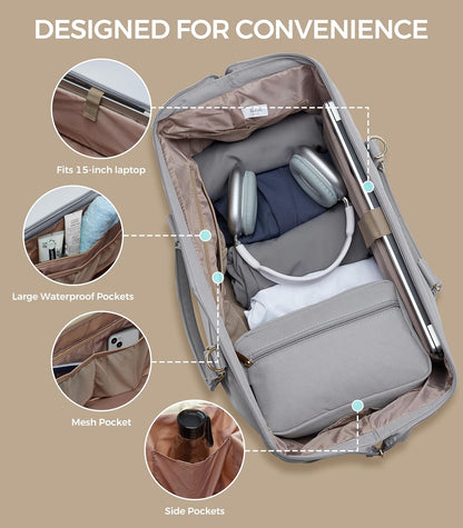 Weekender Bags for Women, Large Travel Duffel Bag with Shoes Compartment, Carry On Overnight Tote Bags with Toiletry Bags, Hospital Bags for Labor and Delivery