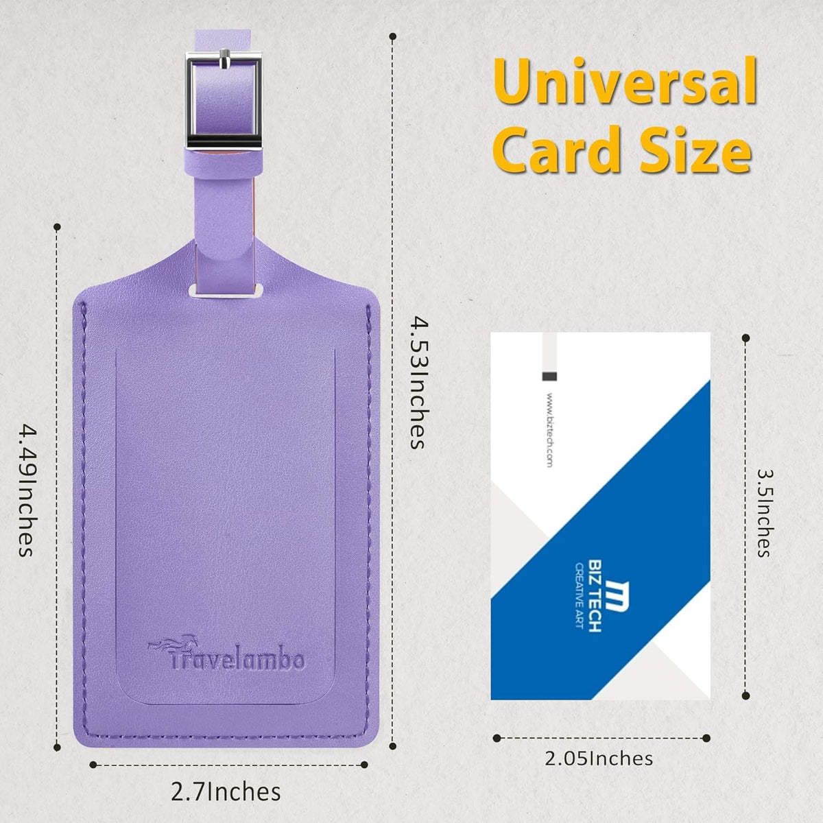 Travelambo Luggage Tags for Suitcases Faux Leather Privacy Protection 16 Pack Bag Tags Travel Accessories Essential, Classic Purple