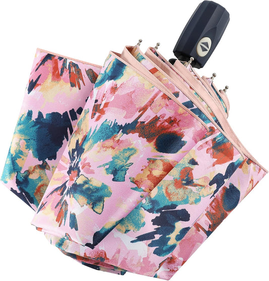 Color Coated Sun Umbrella UV Protection Compact Folding Windproof Parasols Travel Auto Open Close Shade Blocking UV